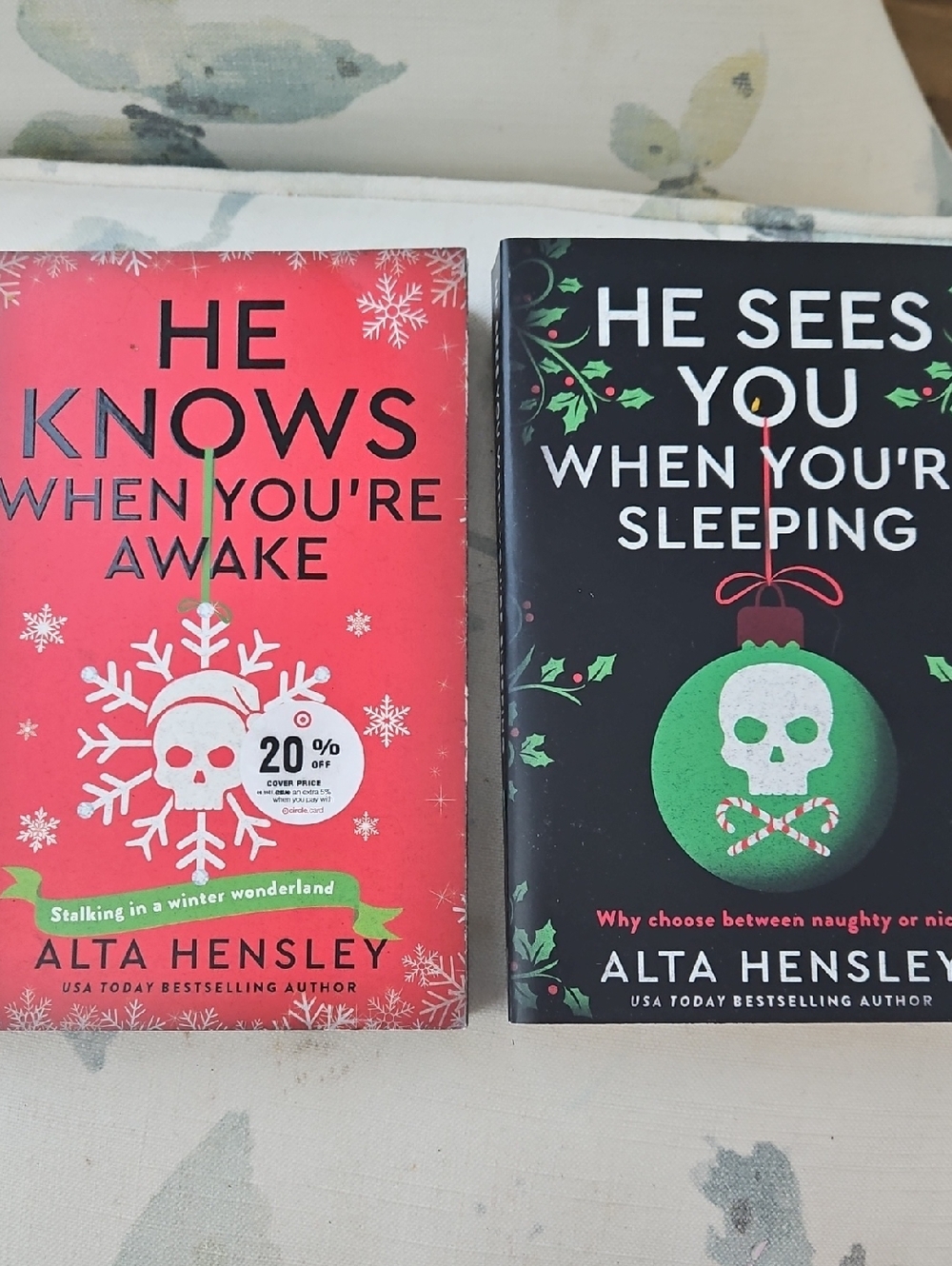 He Knows / He Sees You Holiday Thriller Duo - Red & Black Covers